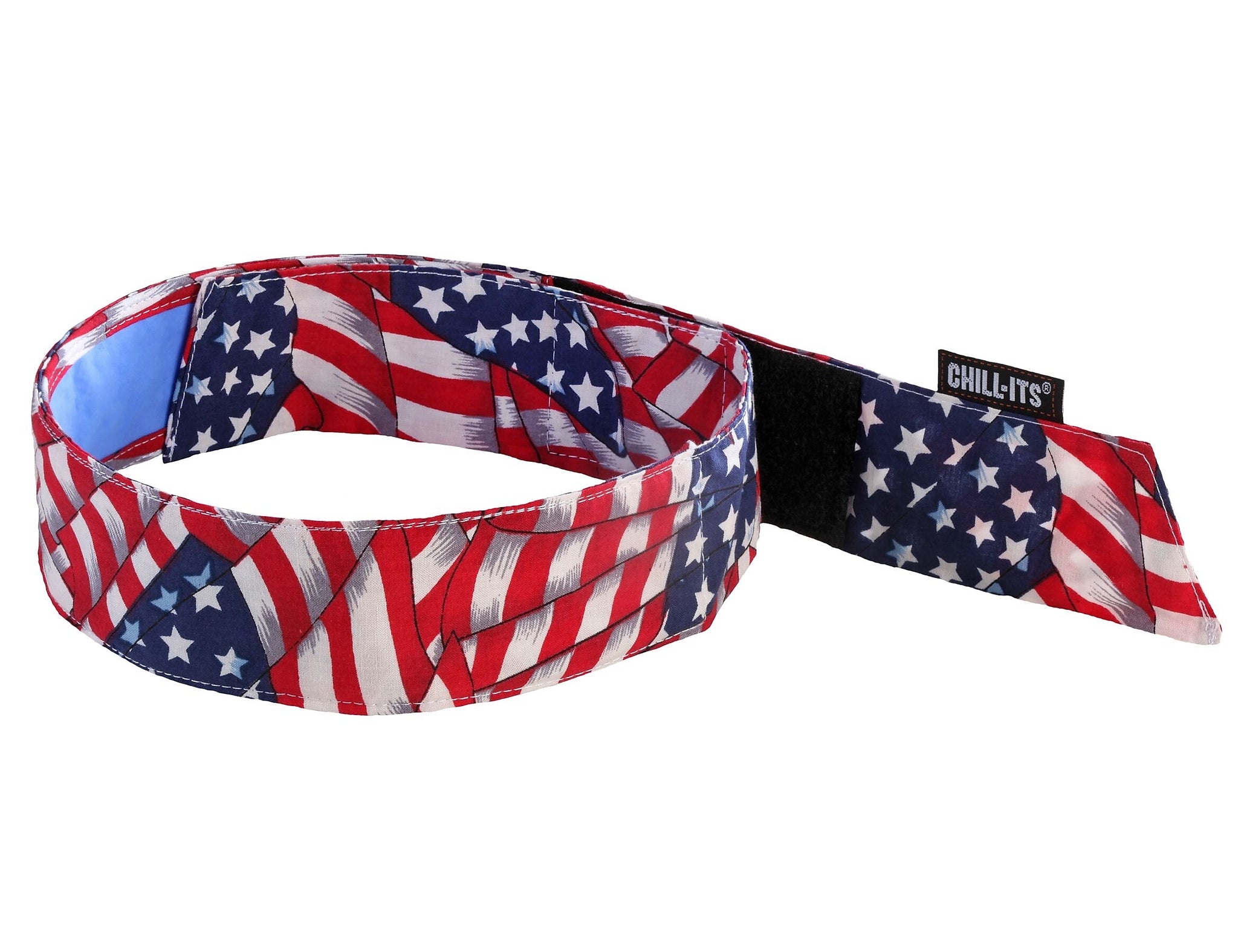 Ergodyne Chill-Its 6705 Evaporative Cooling Bandana, Stars and Stripes, One Size, 6/Carton