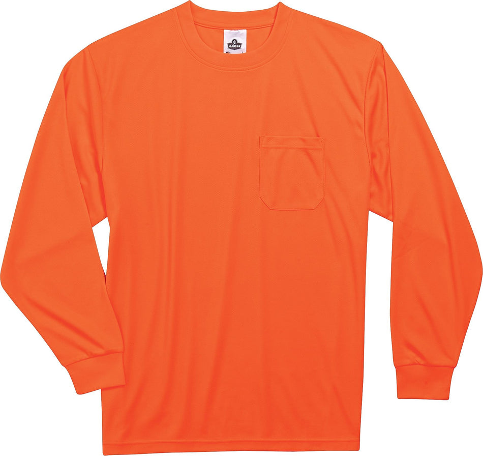 Ergodyne GloWear 8091 High Visibility Long Sleeve T-Shirt, Orange, 5XL