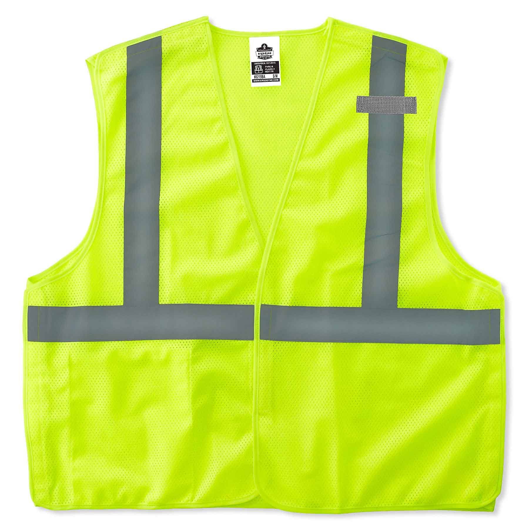 Ergodyne GloWear 8215BA Sleeveless Vest, ANSI Class R2, XS, Lime