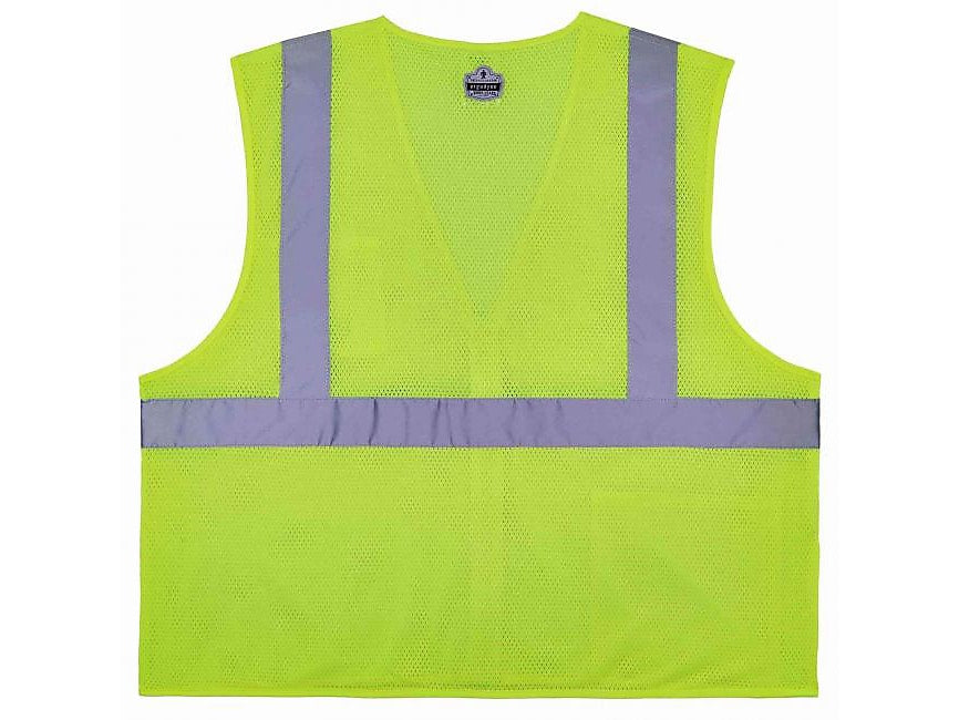 Ergodyne GloWear 8256Z High-Visibility Zipper Safety Vest, Class 2, Large/X-Large, Lime