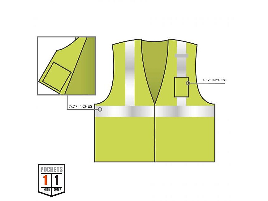 Ergodyne GloWear 8256Z High-Visibility Zipper Safety Vest, Class 2, Small/Medium, Lime