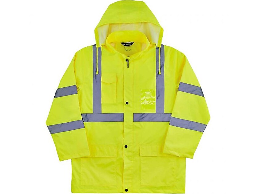 Ergodyne GloWear 8366 Lightweight High-Visibility Rain Jacket, ANSI Class R3, Lime, Medium