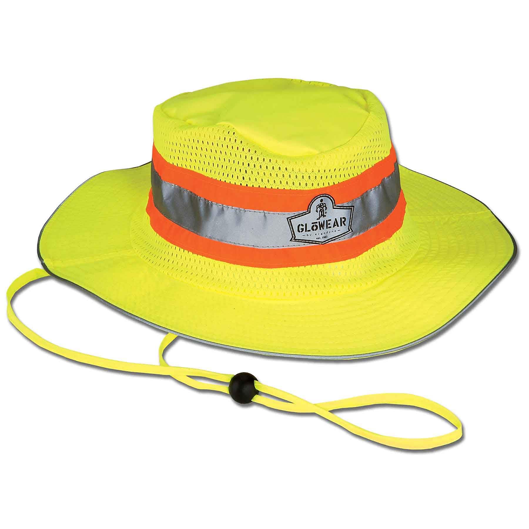 Ergodyne GloWear 8935 Cooling High Visibility Sun Hat, Lime, Extra Large