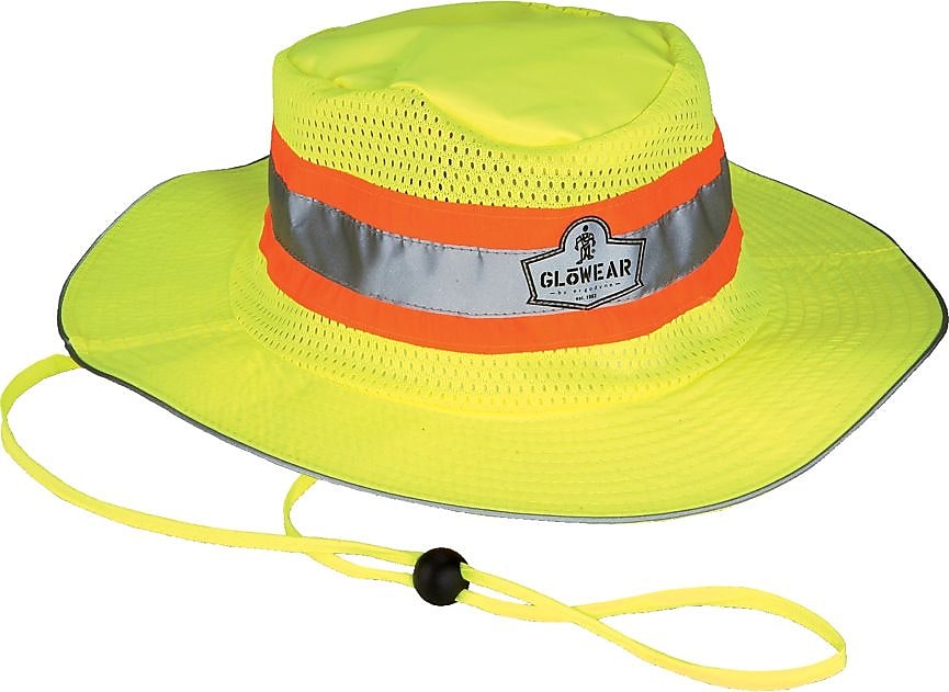 Ergodyne GloWear 8935 Cooling High Visibility Sun Hat, Lime, Large/Extra-Large