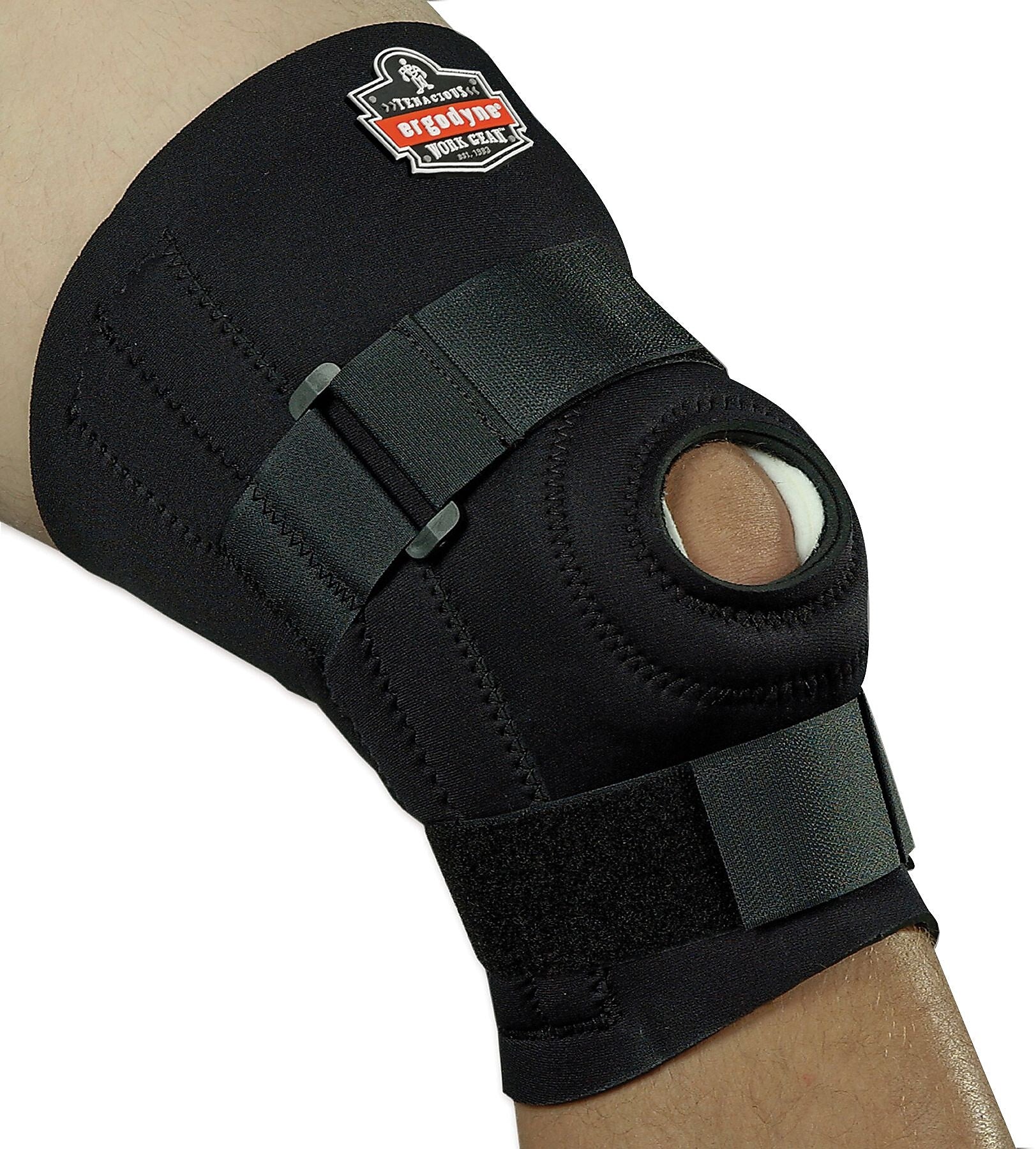 Ergodyne® ProFlex® Knee Sleeve With Open Patella/Spiral Stays, Black, Small