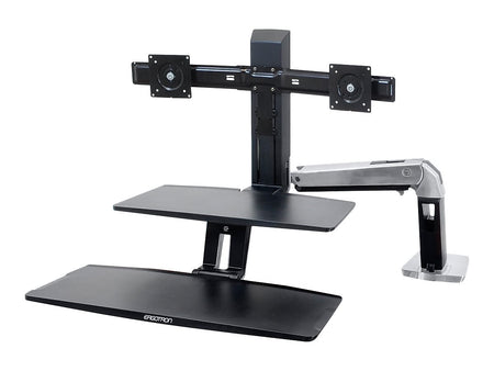 Ergotron WorkFit-A Dual Adjustable Aluminum Desk Converter