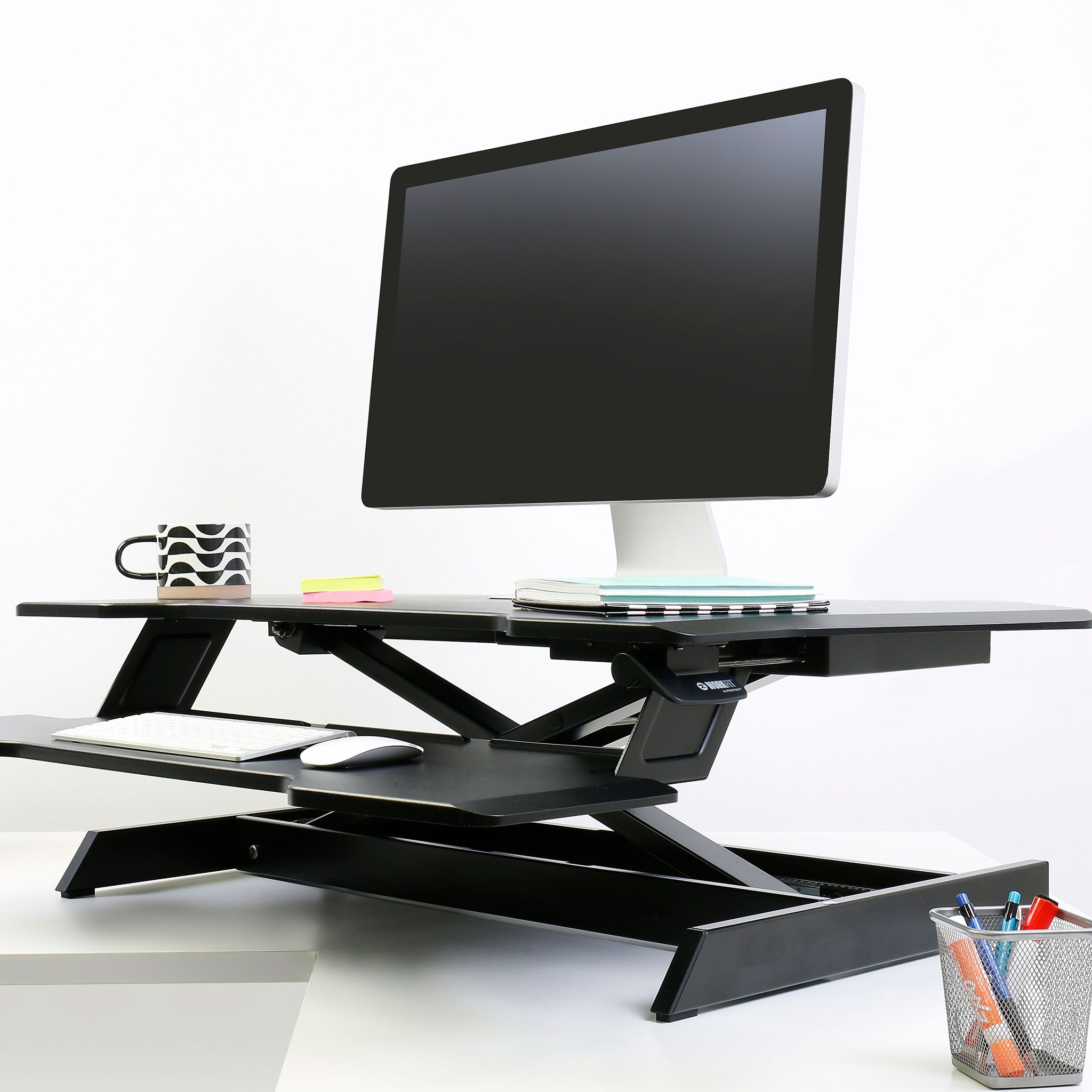 Ergotron WorkFit Corner Adjustable Standing Desk Converter, Black