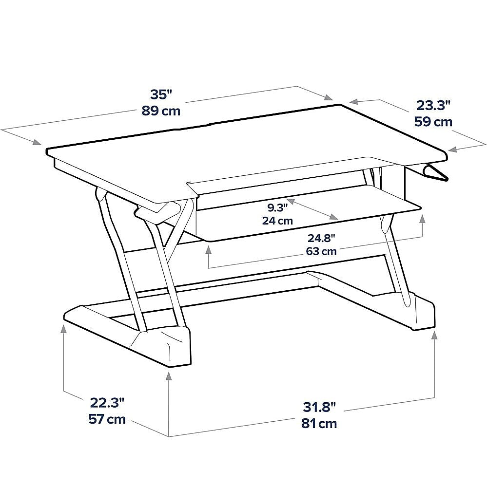 Ergotron WorkFit-T 35"W Adjustable Standing Desk Converter, Black/Dark Gray