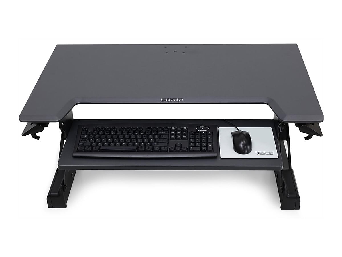 Ergotron WorkFit-TL 38"W Adjustable Standing Desk Converter, Black/Dark Gray