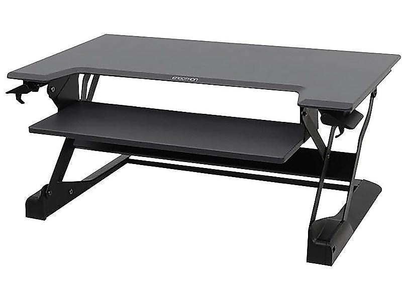 Ergotron WorkFit-TL 38"W Adjustable Standing Desk Converter, Black/Dark Gray