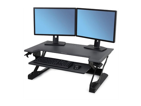 Ergotron WorkFit-TL 38"W Adjustable Standing Desk Converter, Black/Dark Gray