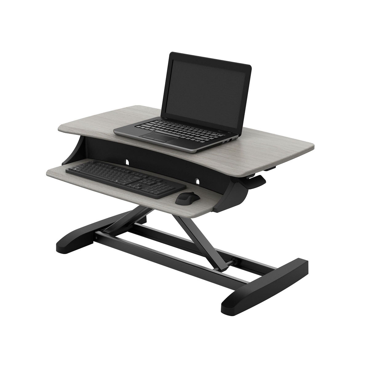 Ergotron WorkFit-Z Mini Adjustable Standing Desk Converter, Gray Woodgrain