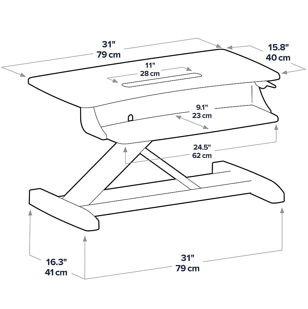 Ergotron WorkFit-Z Mini Adjustable Standing Desk Converter, Gray Woodgrain