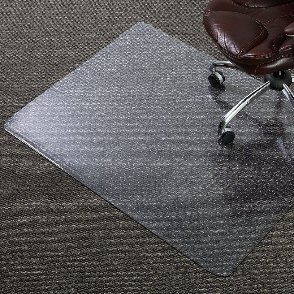 E.S. Robbins Anchormat Carpet Chair Mat, 46" x 60'', Low-Pile, Clear