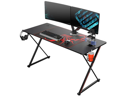 Eureka Ergonomic 55" Computer Gaming Desk, Black