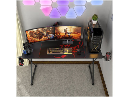 Eureka Ergonomic 55" Computer Gaming Desk, Black