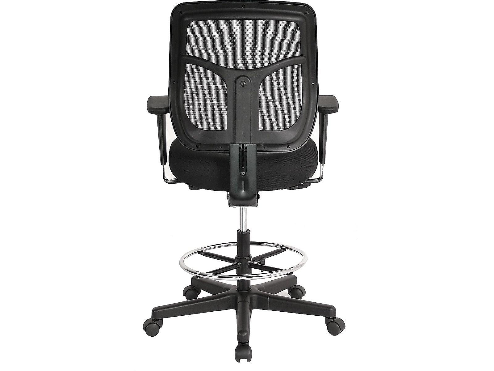 EuroTech Apollo Mesh Fabric Back Fabric Drafting Chair, Black