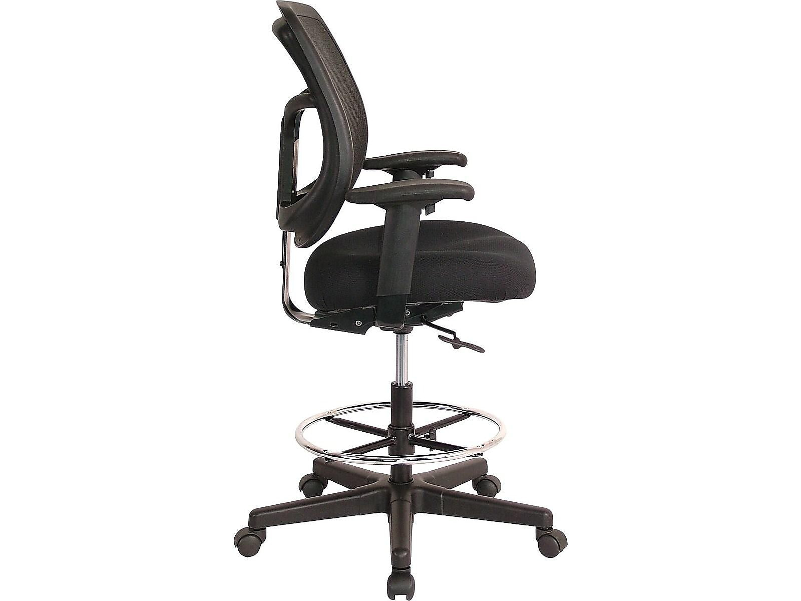 EuroTech Apollo Mesh Fabric Back Fabric Drafting Chair, Black