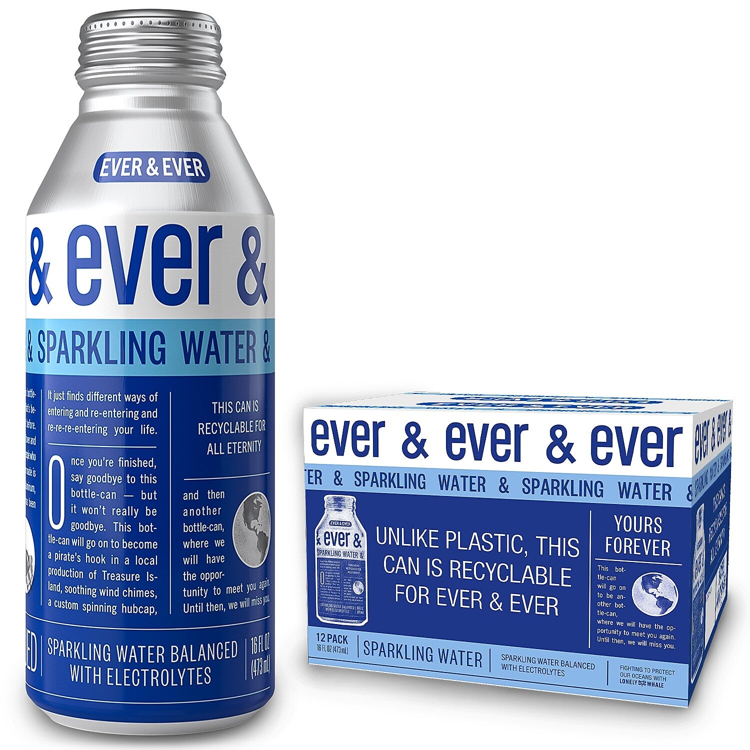 Ever & Ever Reverse Osmosis Sparkling Water, 16 Oz., 12/Carton
