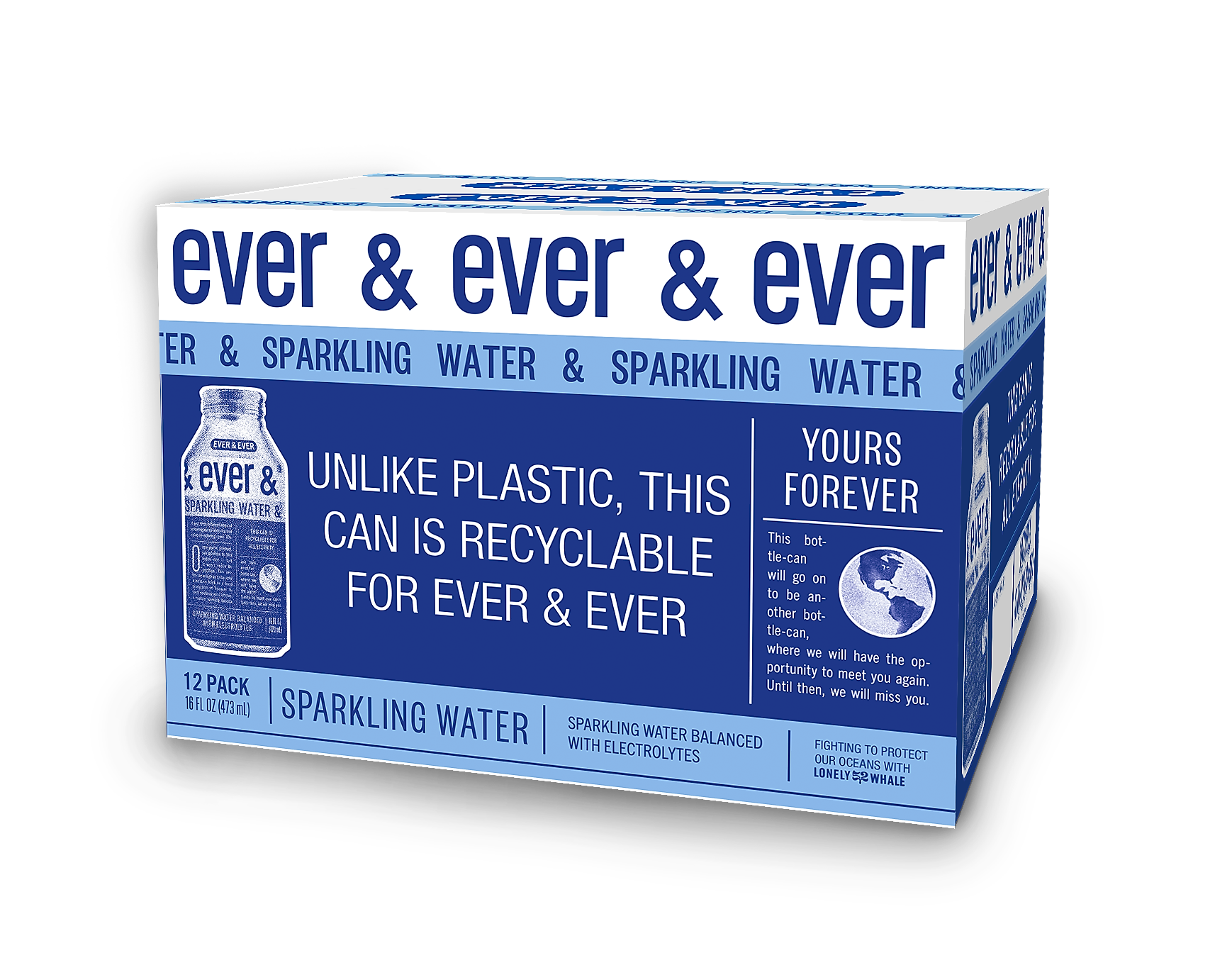 Ever & Ever Reverse Osmosis Sparkling Water, 16 Oz., 12/Carton