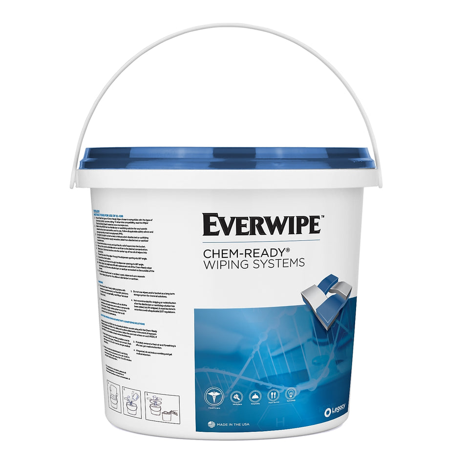 Everwipe Chem-Ready Cleaning Wipers, 7.13", White, 5/Carton