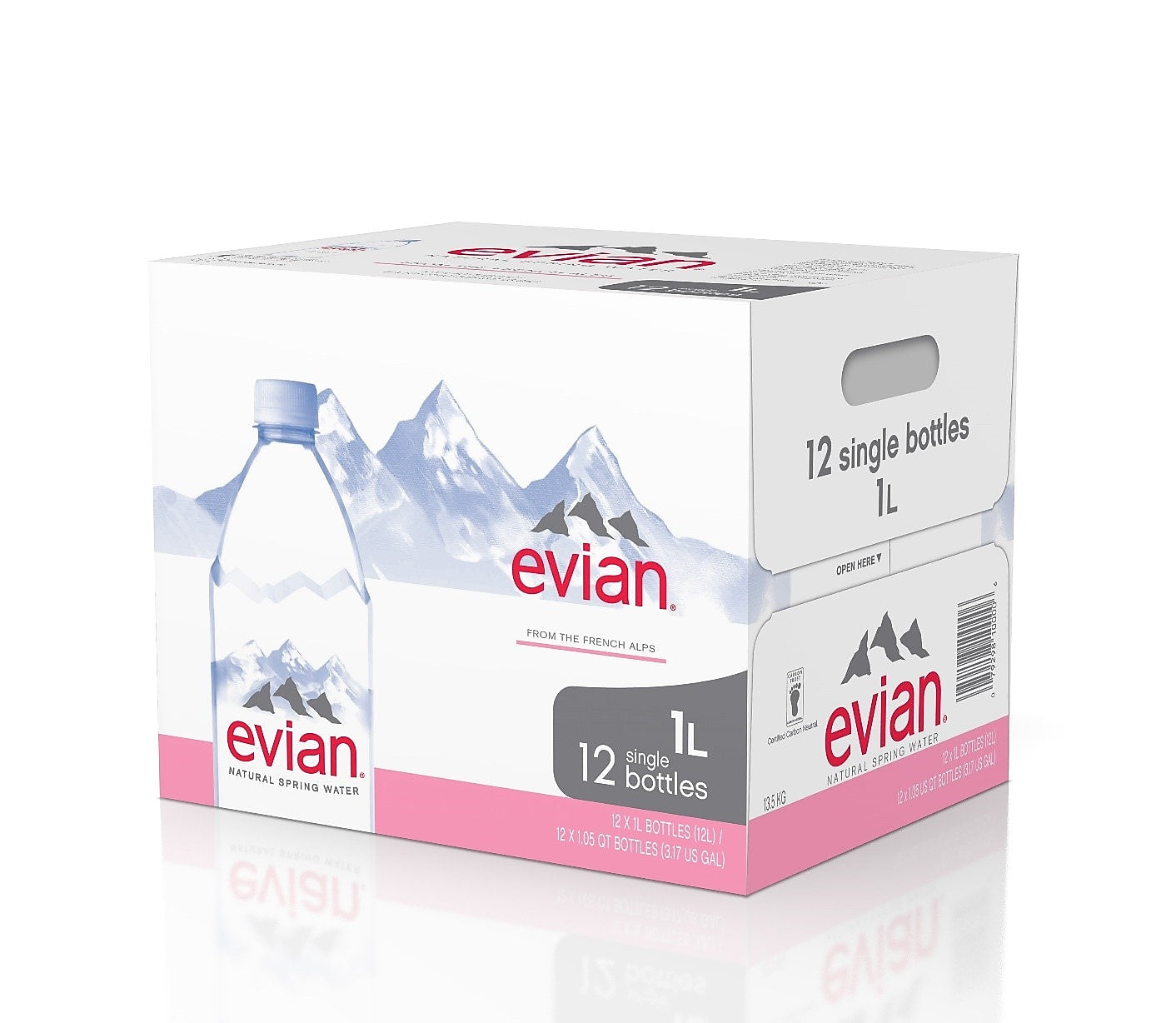 Evian Water, 1 Liter, Pack of 12