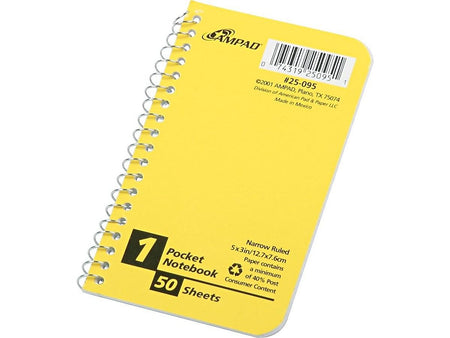 Evidence Pocket Notebook, 3" x 5", Narrow Ruled, 50 Sheets