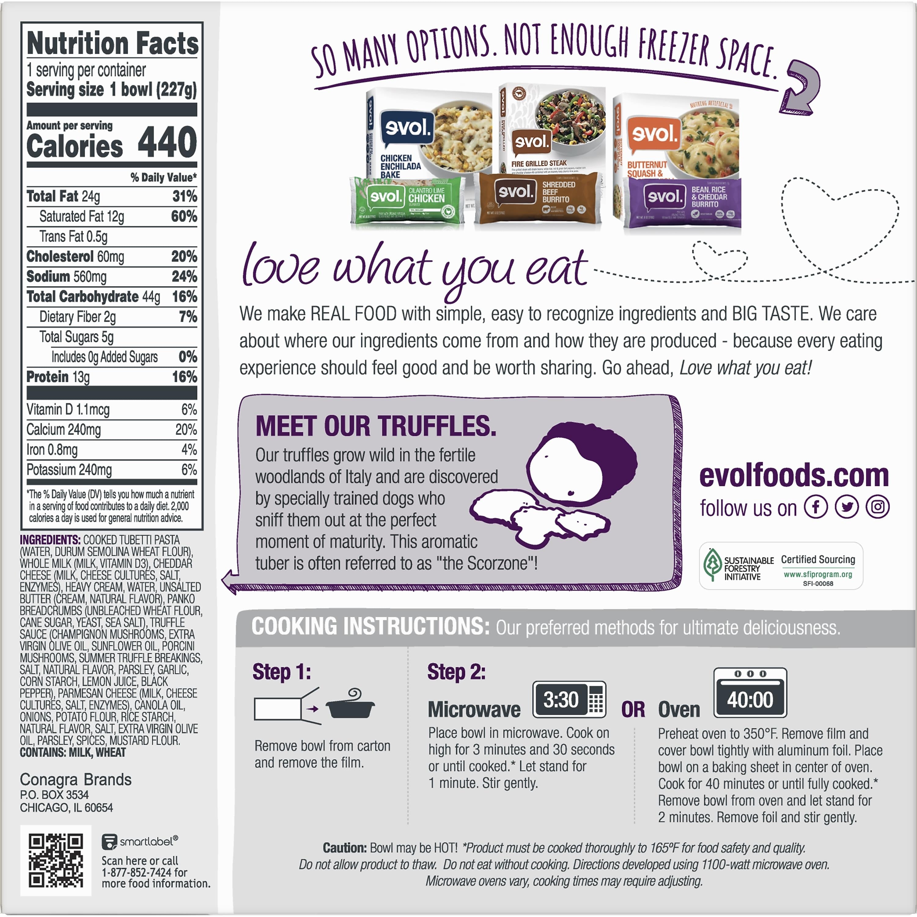 EVOL Truffle Parmesan Mac and Cheese Macaroni & Cheese, 8 oz., 5/Pack
