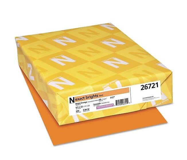 Exact Brights Colored Paper, 20 lbs., 8.5