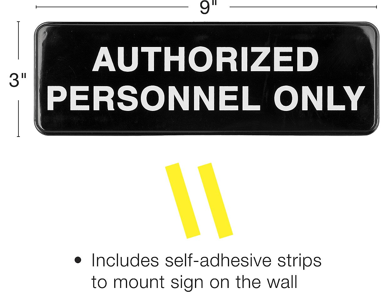 Excello Global Products Authorized Personnel Only Indoor/Outdoor Wall Sign, 9