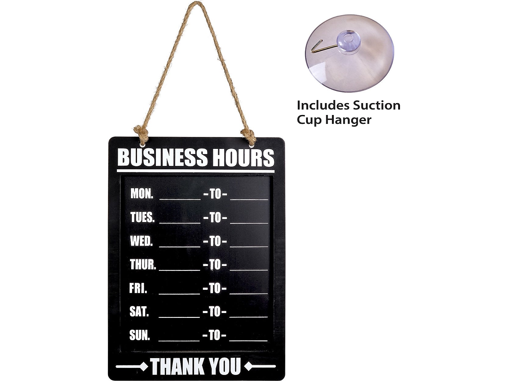 Excello Global Products Business Hours Indoor/Outdoor Hanging Chalkboard, 10