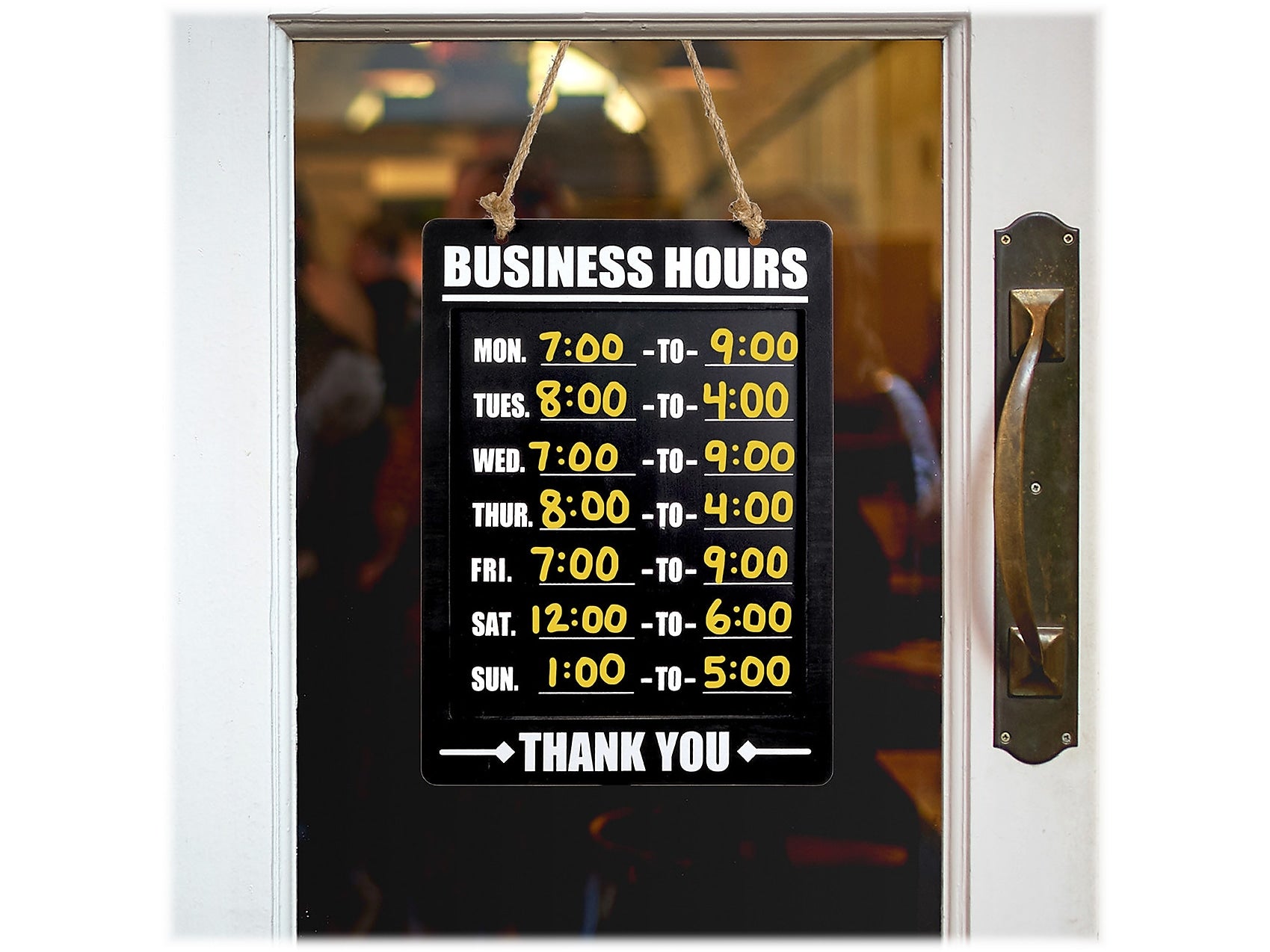 Excello Global Products Business Hours Indoor/Outdoor Hanging Chalkboard, 10