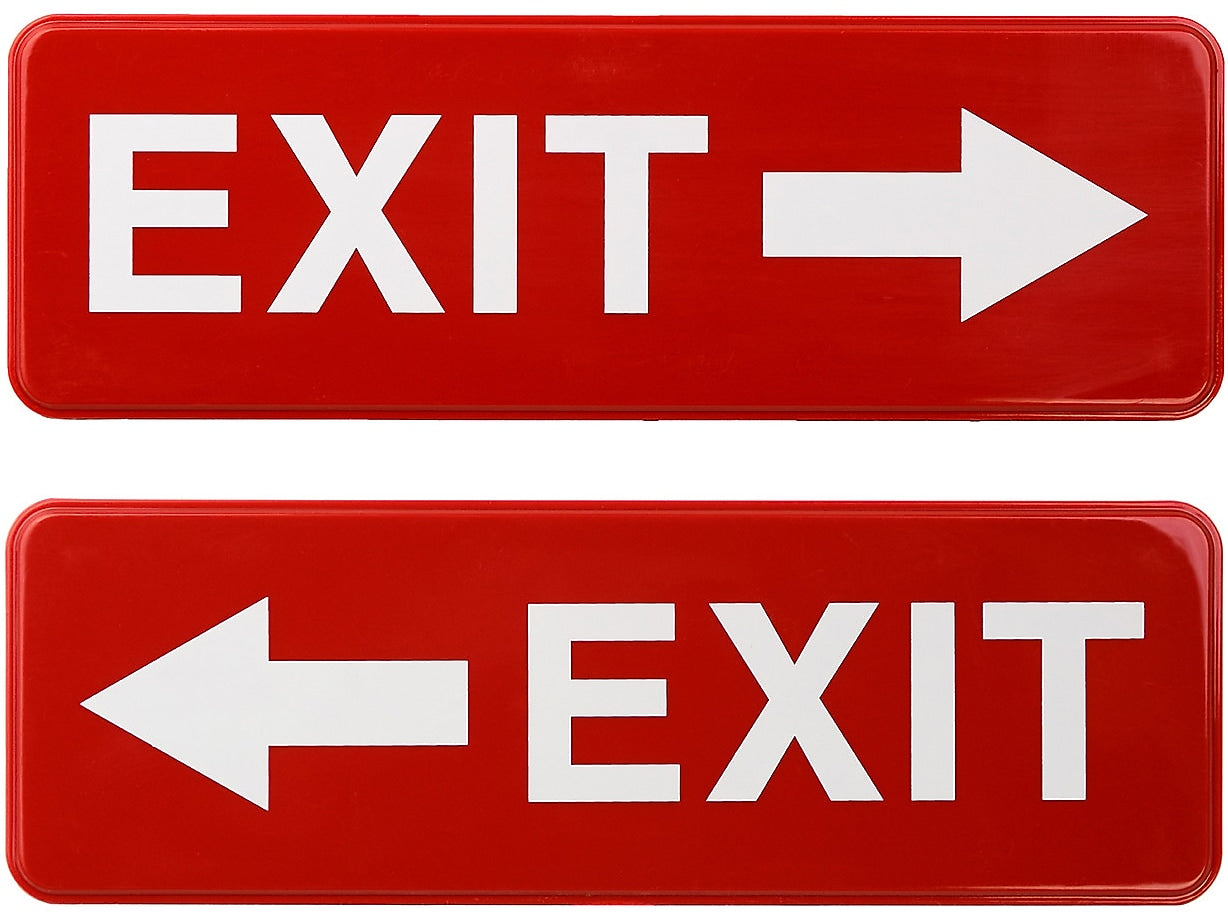 Excello Global Products Emergency Exit Indoor/Outdoor Wall Sign, 9