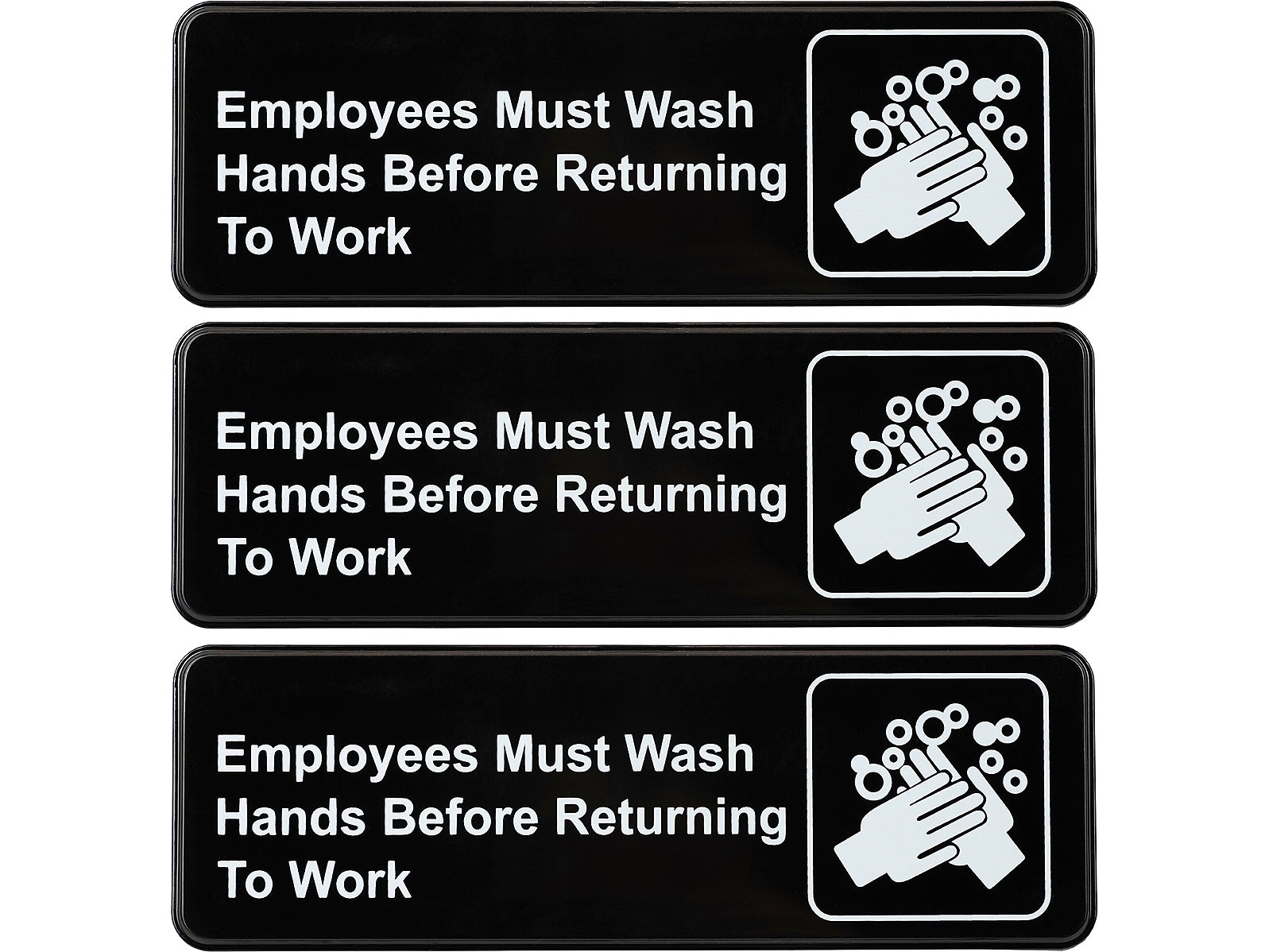 Excello Global Products Employees Must Wash Hands Indoor Wall Sign, 9