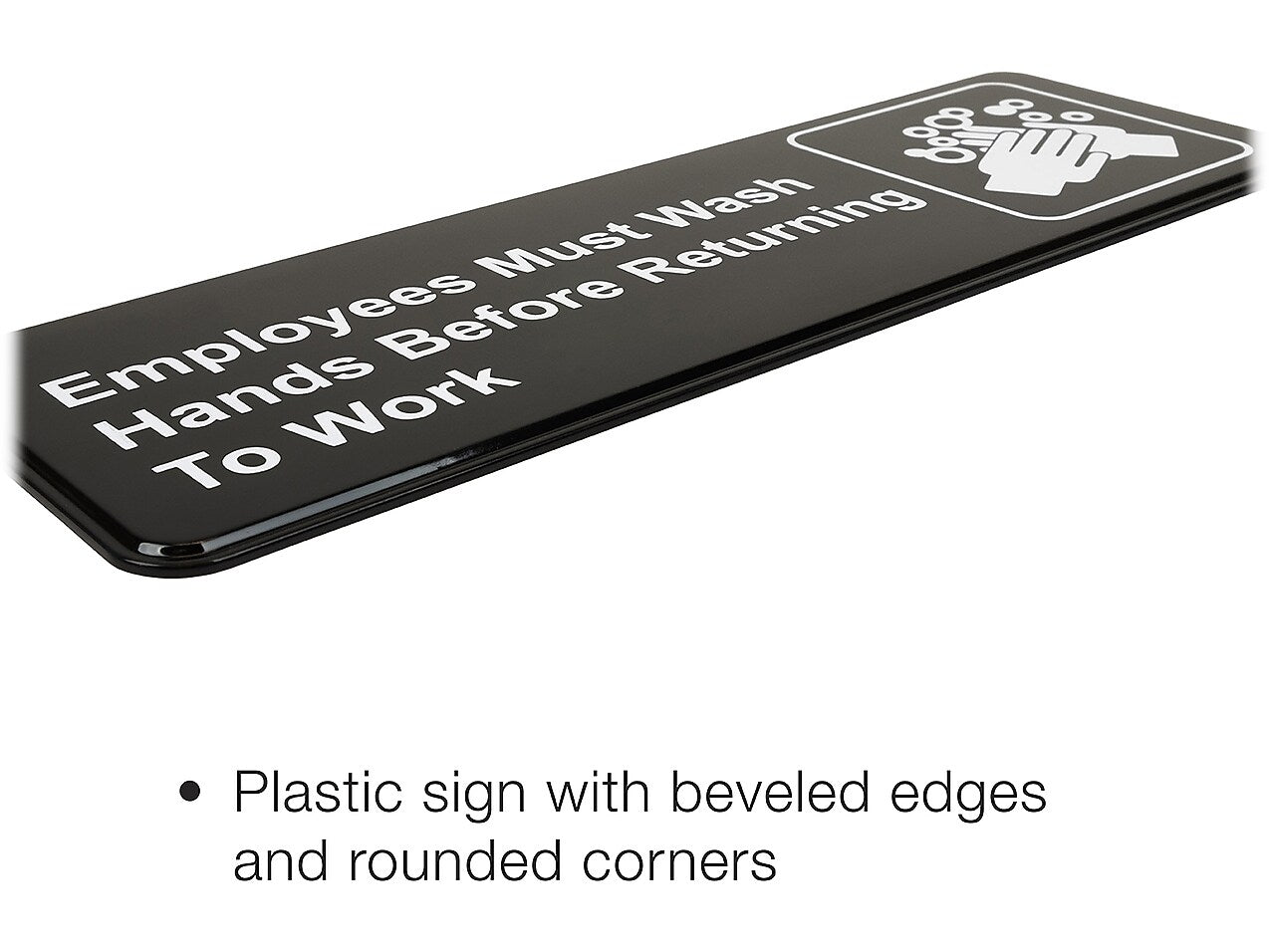 Excello Global Products Employees Must Wash Hands Indoor Wall Sign, 9