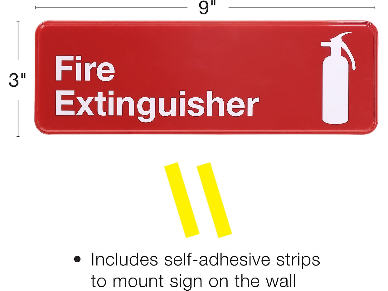 Excello Global Products Fire Extinguisher Indoor/Outdoor Wall Sign, 9