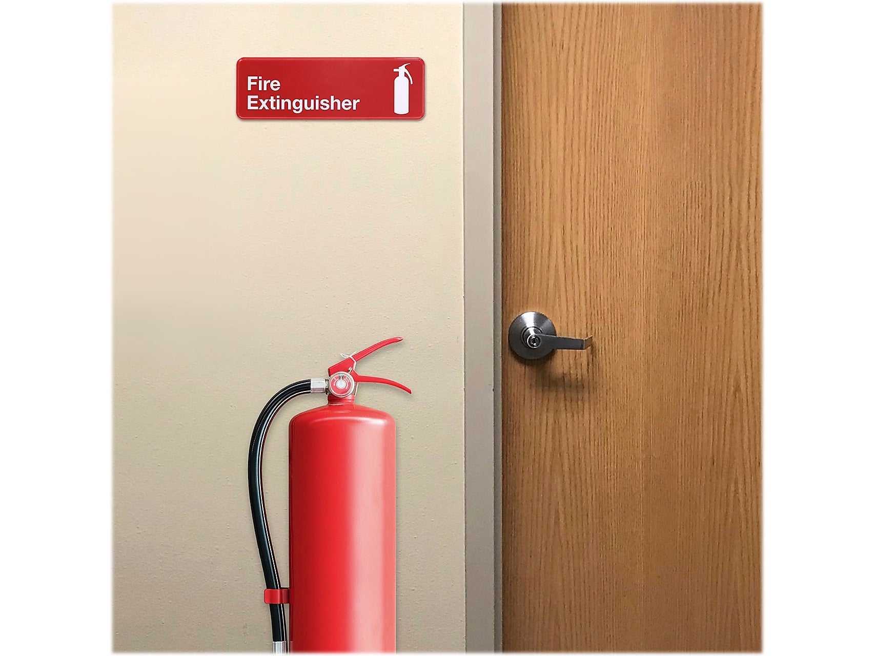 Excello Global Products Fire Extinguisher Indoor/Outdoor Wall Sign, 9