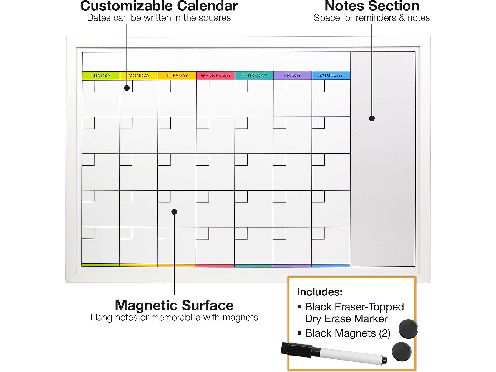 Excello Global Products Magnetic Dry-Erase Whiteboard, 20