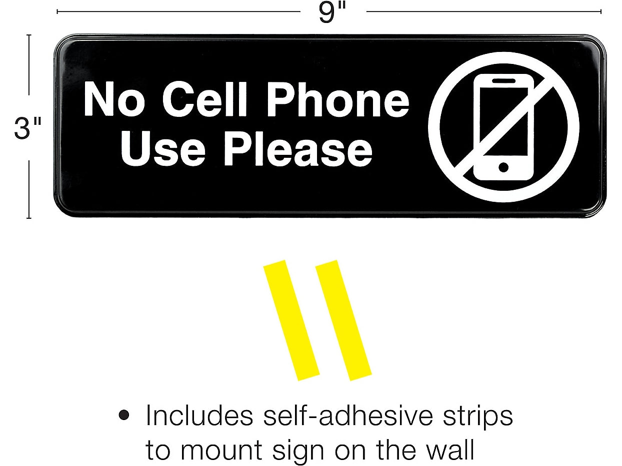 Excello Global Products No Cell Phone Use Please Indoor/Outdoor Wall Sign, 9