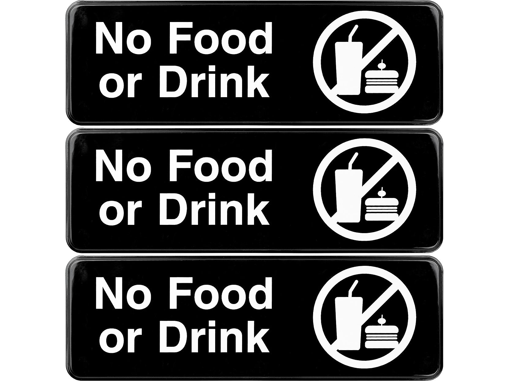 Excello Global Products No Food or Drink Indoor/Outdoor Wall Sign, 9