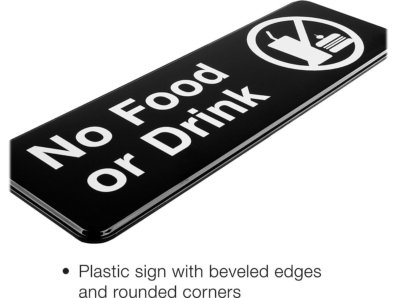 Excello Global Products No Food or Drink Indoor/Outdoor Wall Sign, 9