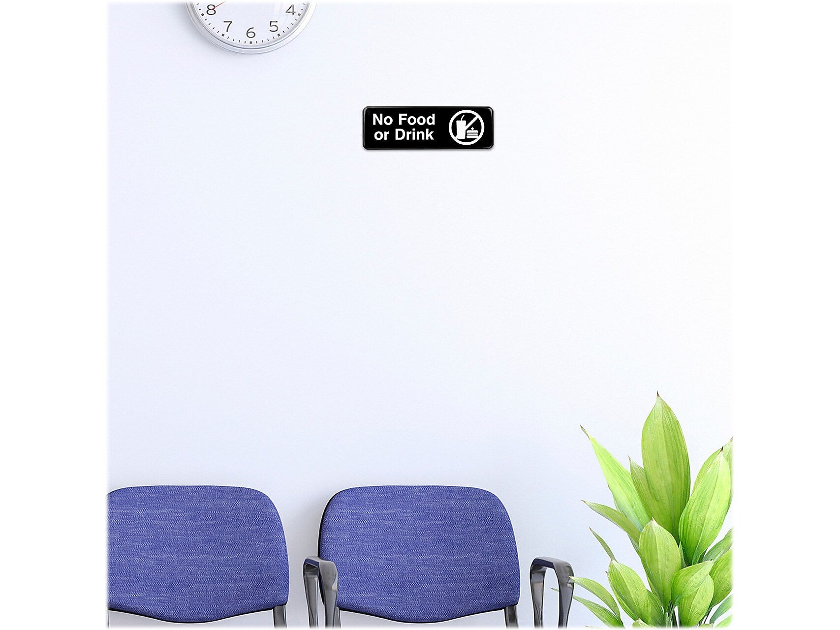 Excello Global Products No Food or Drink Indoor/Outdoor Wall Sign, 9