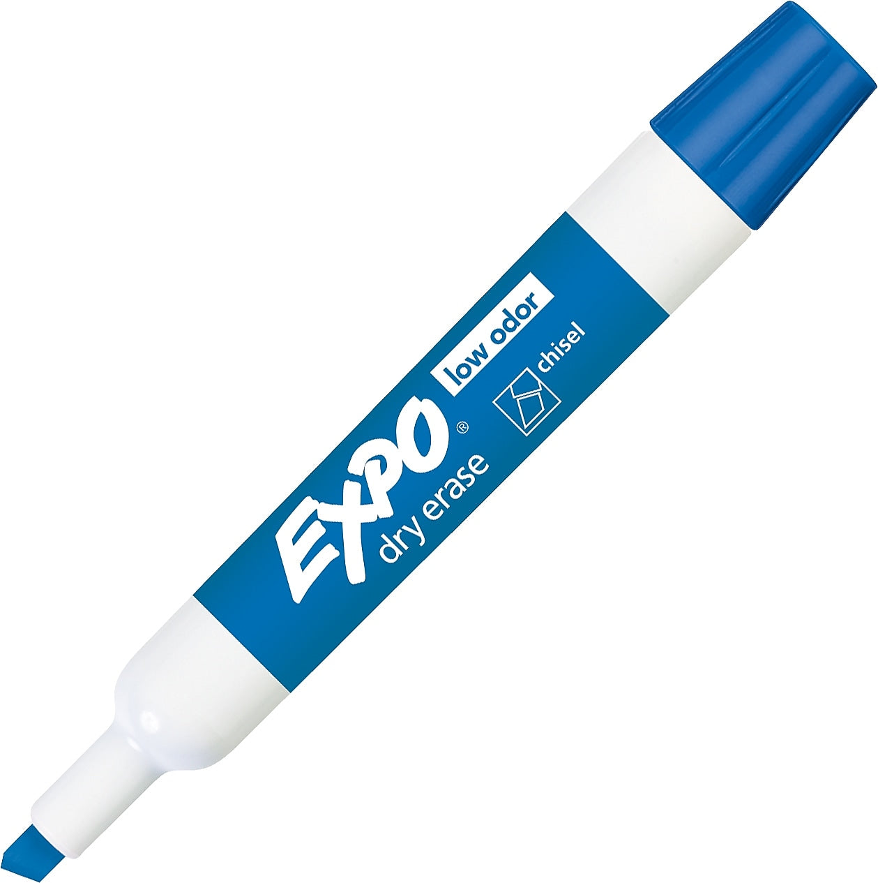 Expo Dry Erase Low Odor Marker, Chisel Tip, Blue
