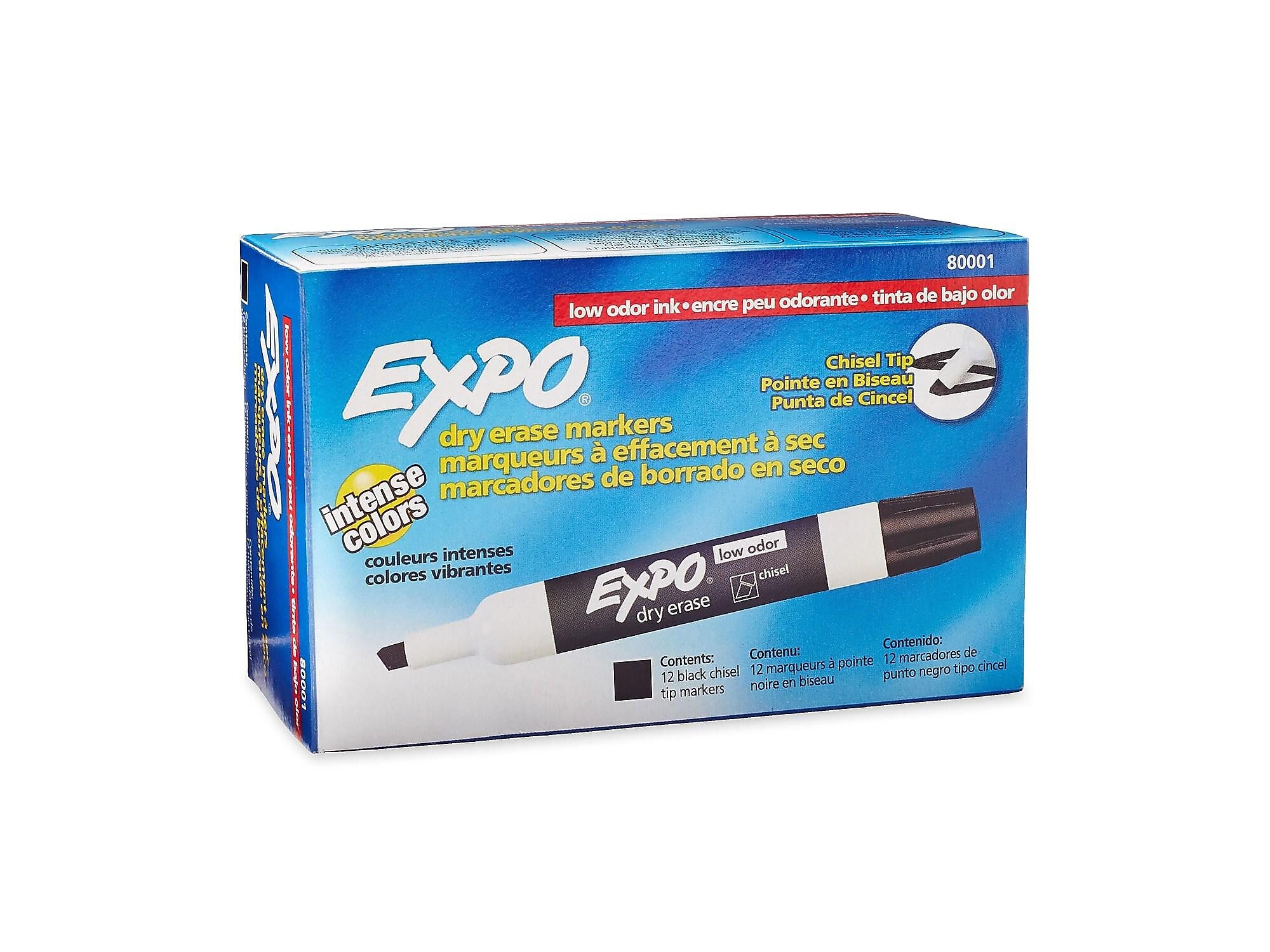 Expo Dry Erase Marker, Chisel Tip, Black