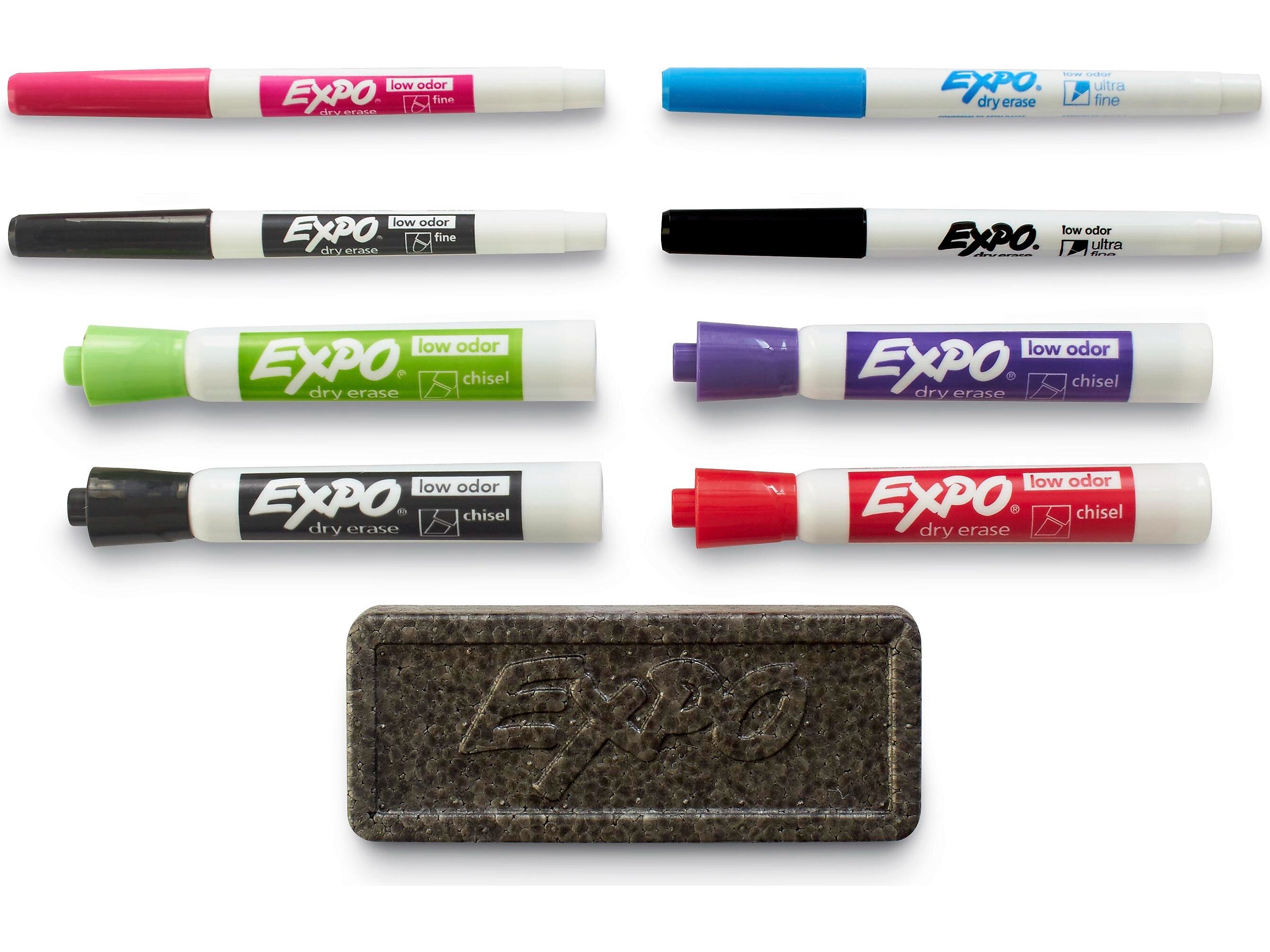 Expo Dry Erase Markers, Assorted Tips, Assorted Colors, 8/Pack