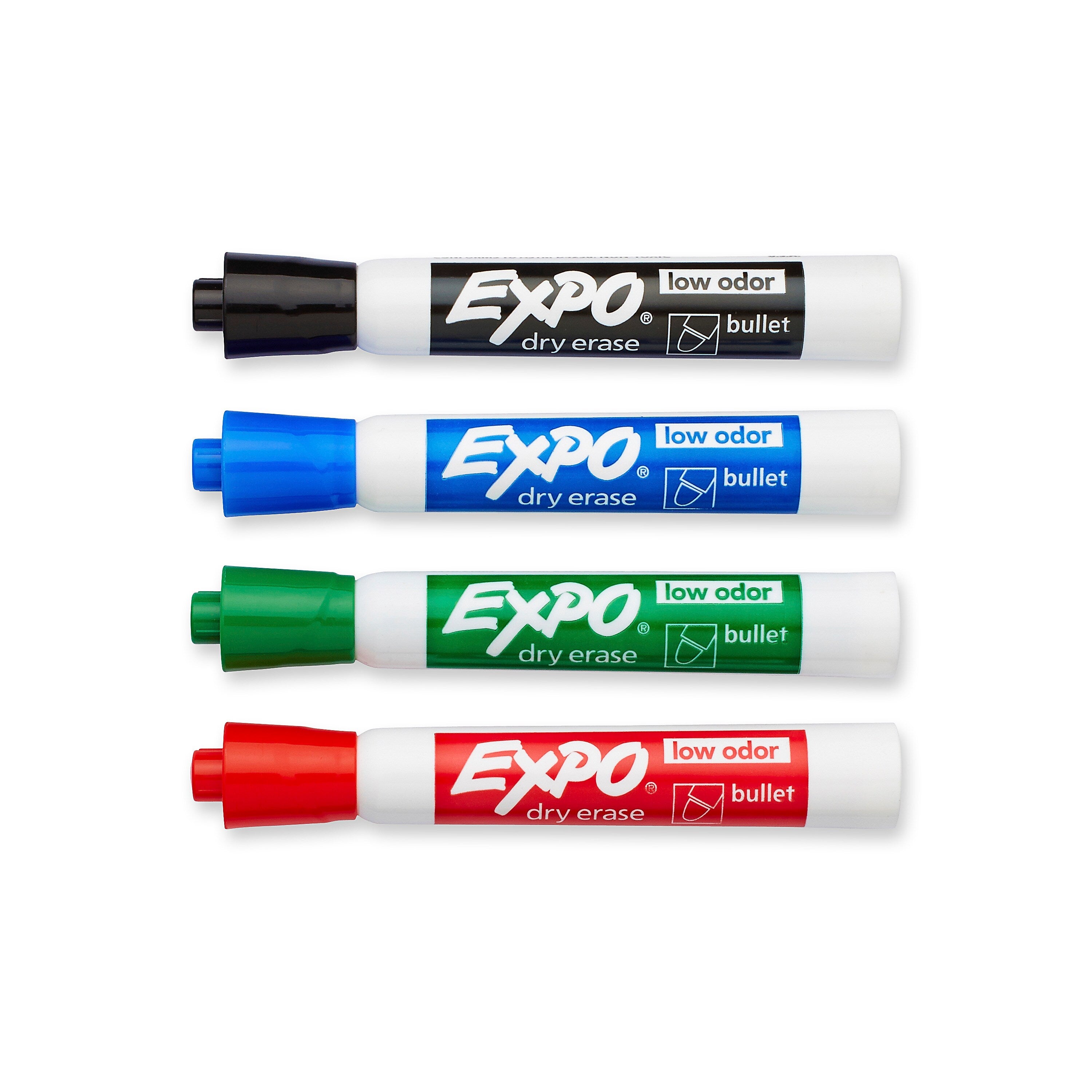 Expo Dry Erase Markers, Bullet Tip, Assorted, 4/Pack