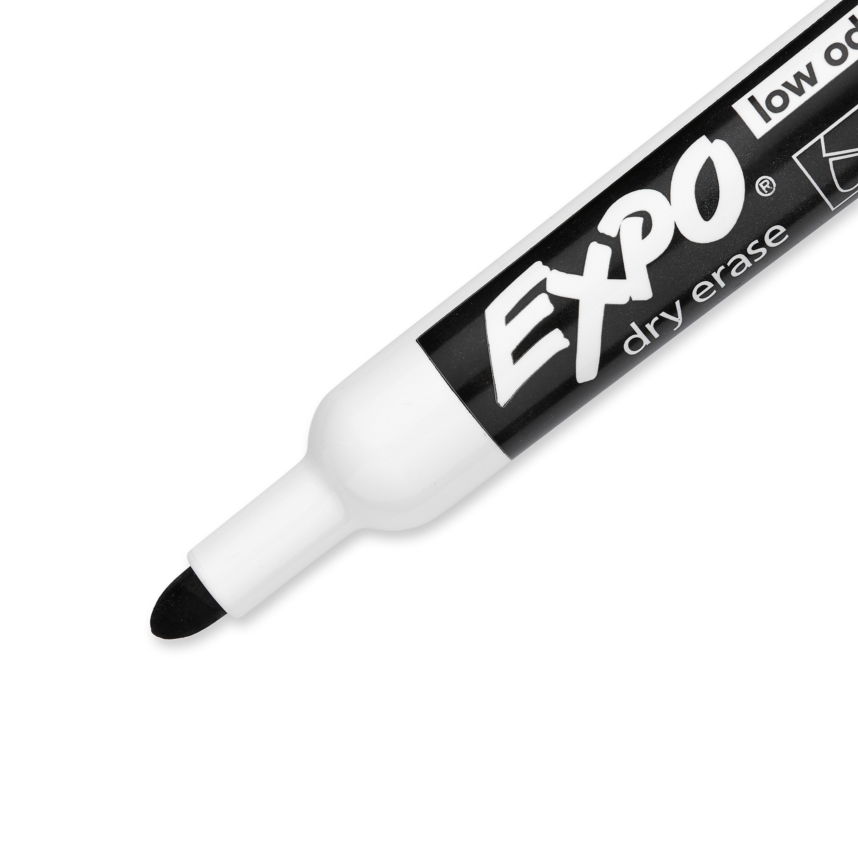 Expo Dry Erase Markers, Bullet Tip, Black, 4/Pack