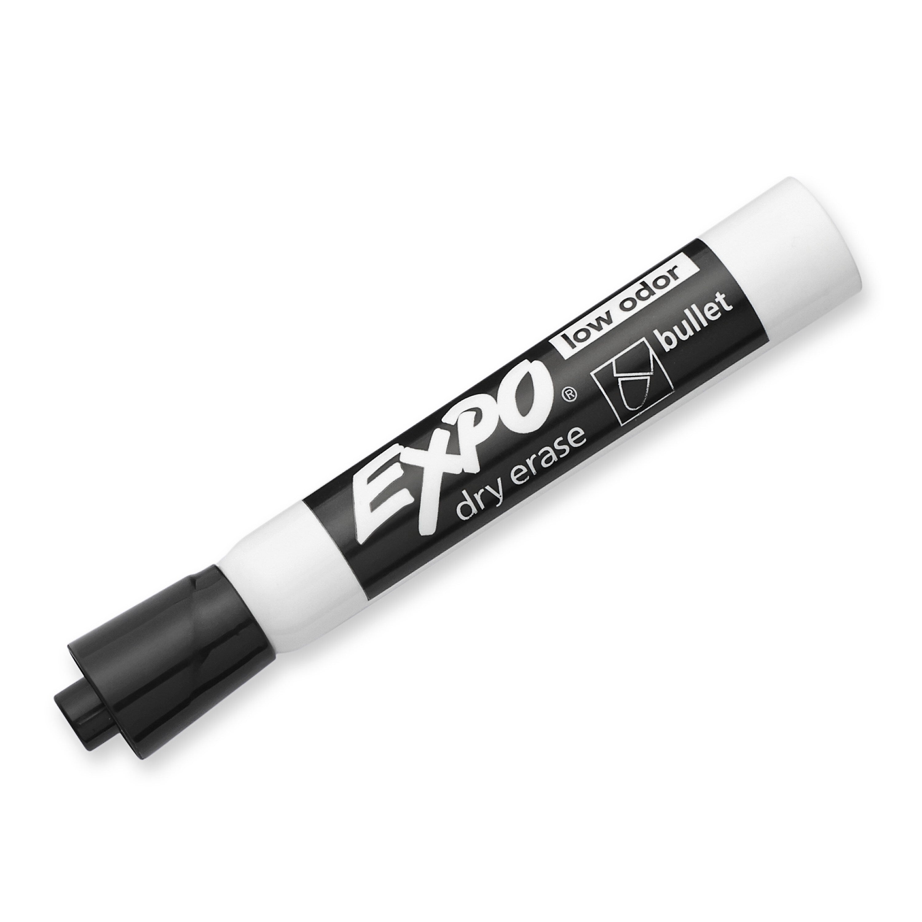 Expo Dry Erase Markers, Bullet Tip, Black, 4/Pack