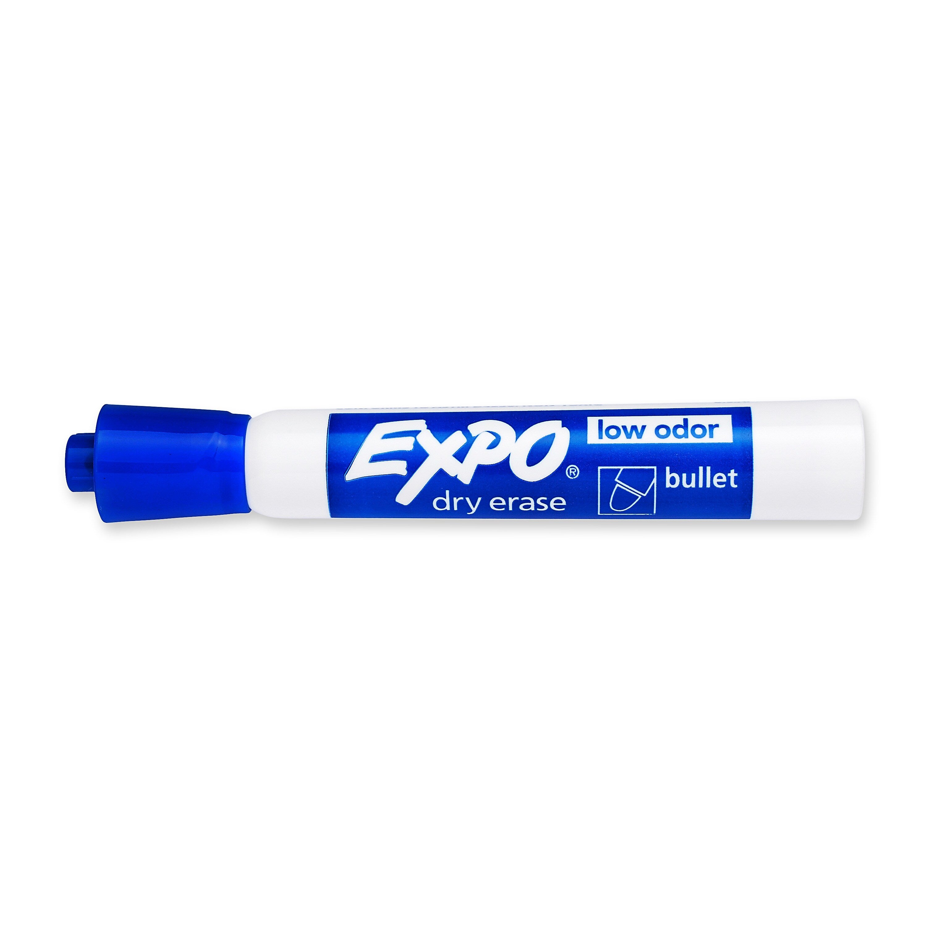 Expo Dry Erase Markers, Bullet Tip, Blue, 12/Pack