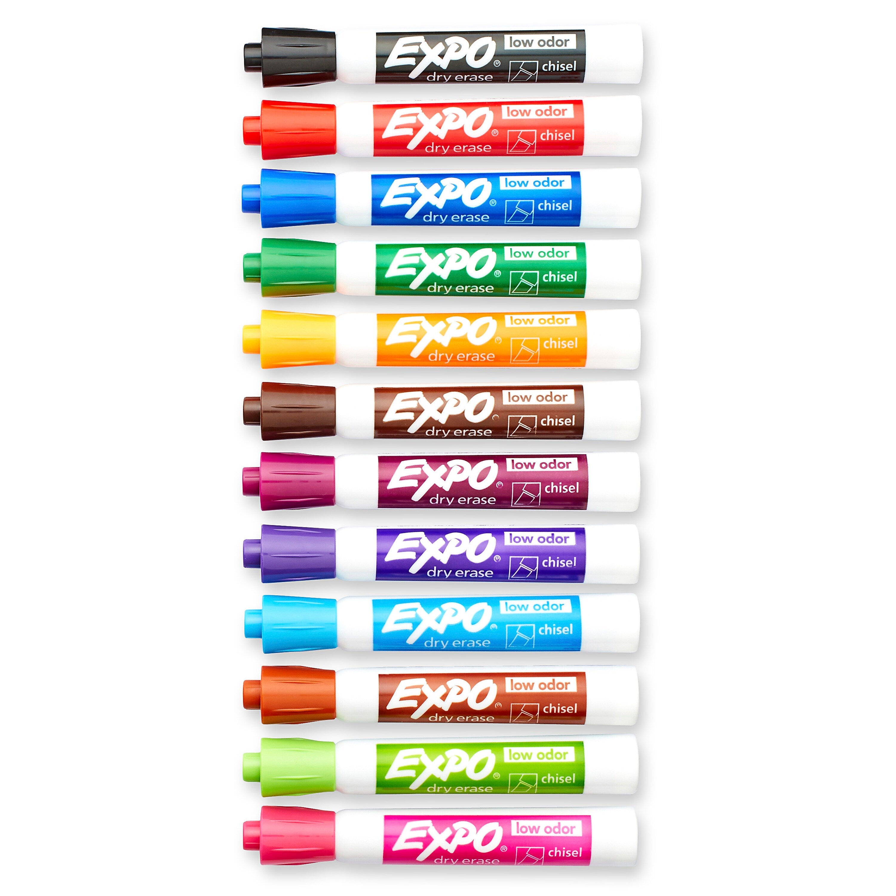 Expo Dry Erase Markers, Chisel Tip, Assorted, 12/Pack